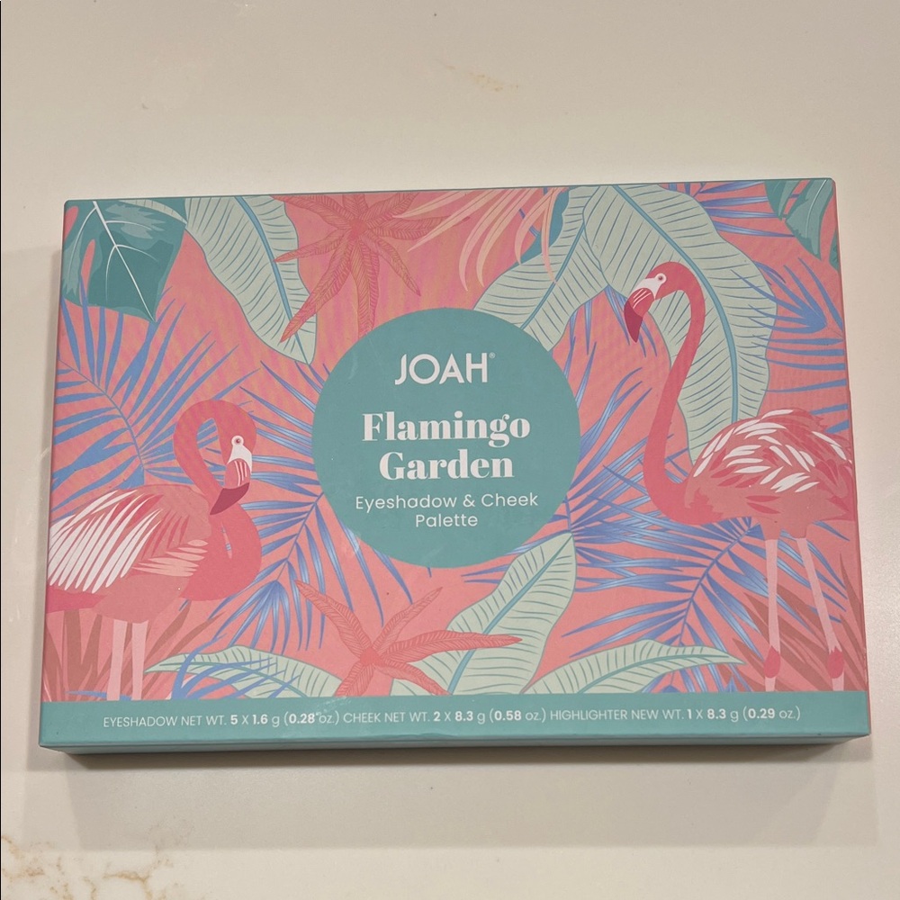 JOAH Flamingo Garden Eyeshadow & Cheek Palette - Pink, Blue, Cream